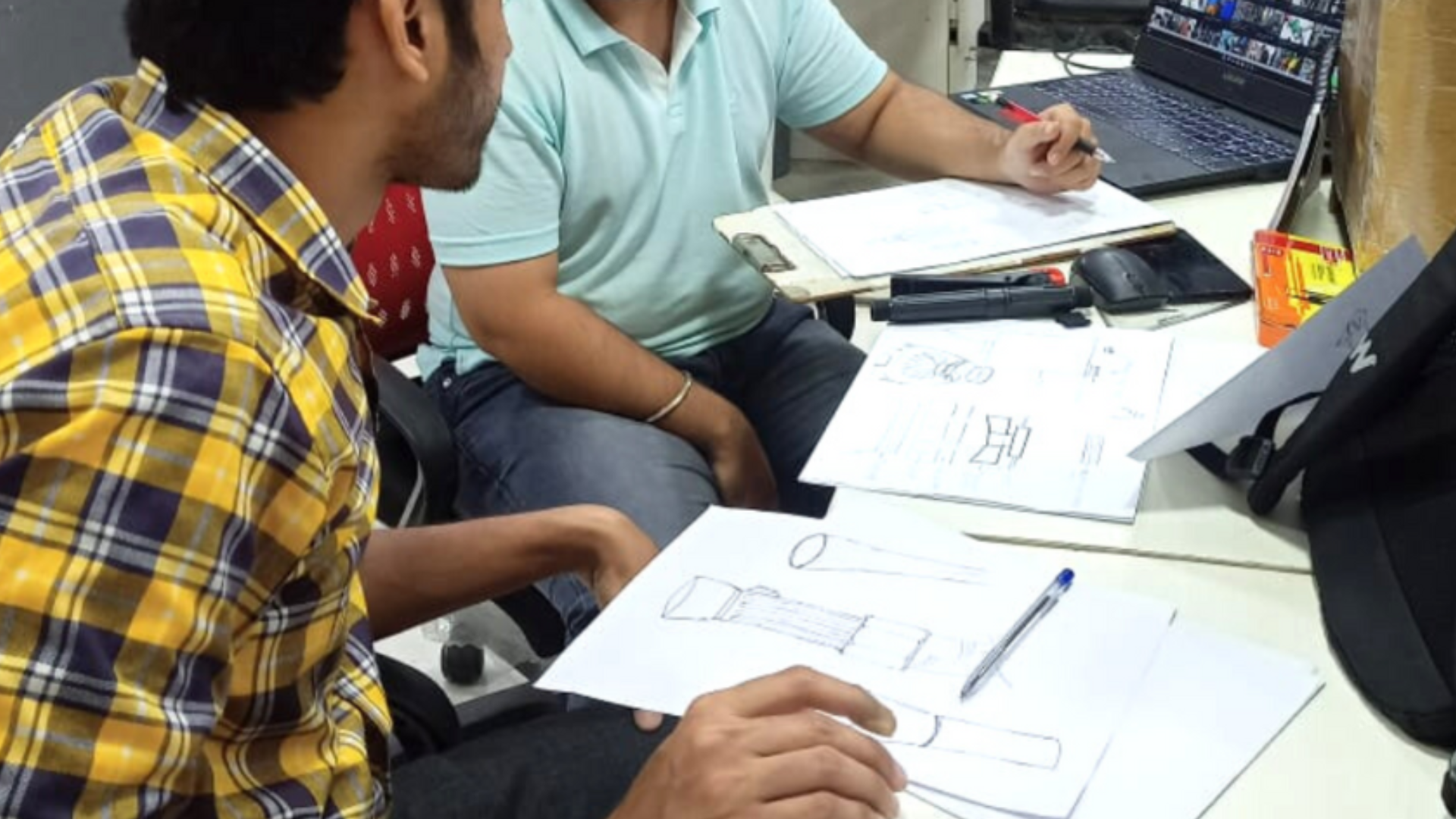 Team collaborating on innovative designs